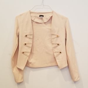 Girls light pink military style blazer